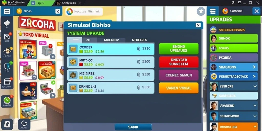 Tangkapan layar memperlihatkan sistem hadiah dan penghargaan dalam game.
